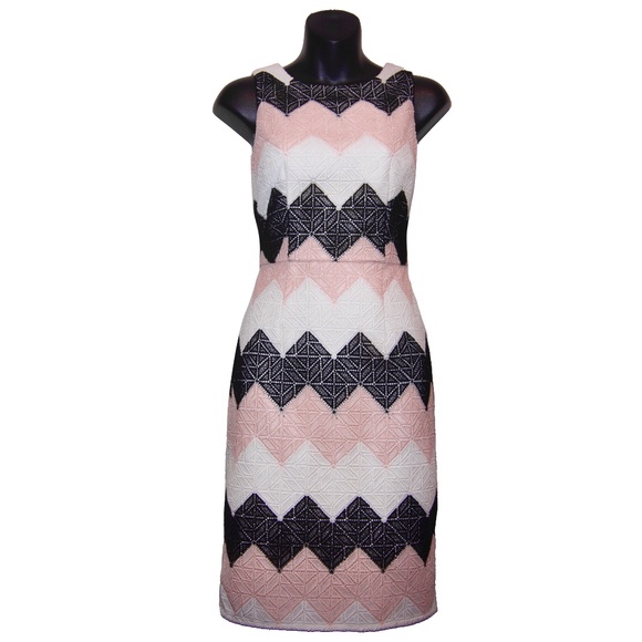 White House Black Market Dresses & Skirts - White House Black Market (WHBM) Chevron Lace Sheath Mini Dress